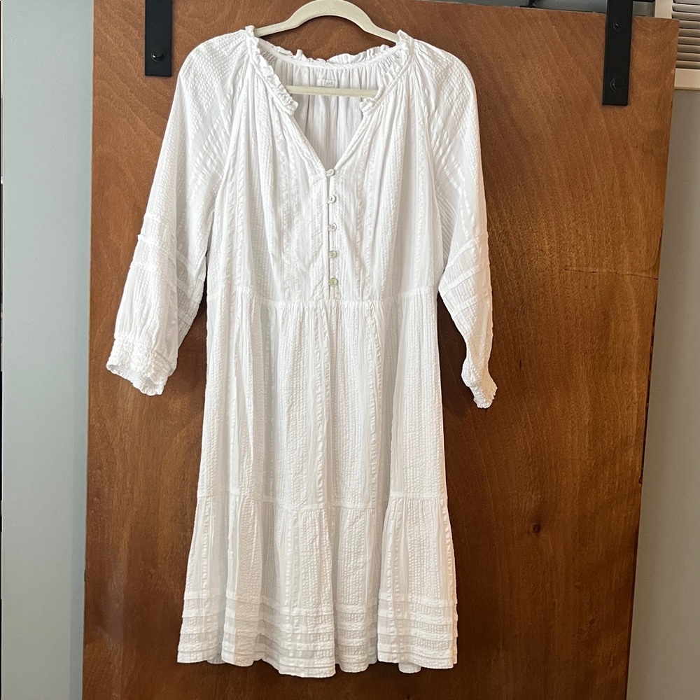 J. Jill White Lined Long Sleeve Dress. Gorgeous!!! New w/out tags.